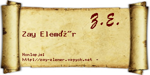 Zay Elemér névjegykártya