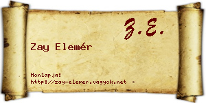 Zay Elemér névjegykártya