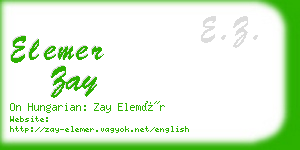elemer zay business card